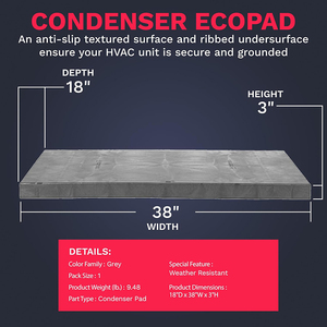 Almohadillas para Condensador Exterior <span class=keywords><strong>de</strong></span> Plástico Duradero y Ecológico YOD HVAC Direct, Antivibración, 18x36 32x32 36x36, Base Antideslizante - Product Image 3