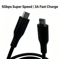 Cable USB 3.0 Tipo C, 5Gbps Sincronización de Datos, 3A Carga Rápida, Cable Tipo C a Tipo C Resistente para Laptop, Teléfono Móvil, Tablet, SSD