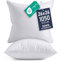 Coussin carré de 26 x 26 pouces, garnissage en fibre de polyester, rembourrage de coussin avec tissu brossé 115 GSM pour canapé, lit, usage décoratif