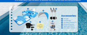Plateforme flottante électrique gonflable en PVC avec auvent, double moteur, rechargeable, <span class=keywords><strong>pour</strong></span> fêtes d'adultes, avec porte-gobelets intégrés - Product Image 6
