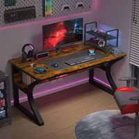 Bureau d'ordinateur multifonctionnel avec pieds en acier stabilisés et épaissis, gain de place, idéal pour le jeu sur PC et le télétravail