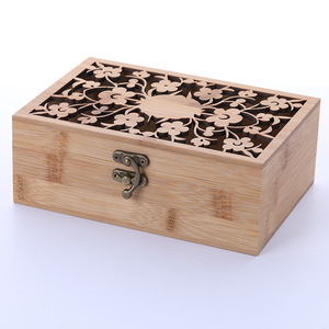 Caja de Almacenamiento de Bambú Rectangular 26.6x16.6x7.5cm, Caja de Regalo para Joyería Hecha a Mano, Caja de Madera Artesanal - Product Image 4