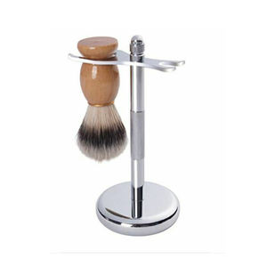 Support professionnel en acier inoxydable pour raser les rasoirs de sécurité et les brosses de blaireau avec un design élégant et durable - Product Image 1