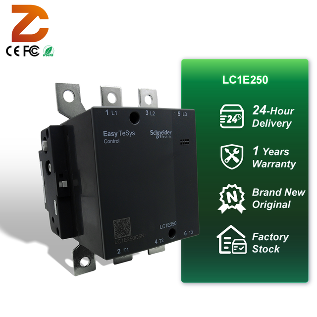 Schneider Brand New Original TeSys E Series 3P AC Contactor LC1E250 250A High Power Magnetic Contactor Heavy Duty Motor Control