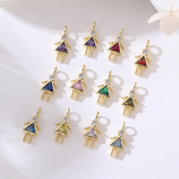Accessoires de bijouterie : Pendentif fille personnage de dessin animé micro-incrusté de zircon cubique coloré, breloques porte-bonheur 12 pierres de naissance pour la création de bijoux