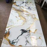 Panneaux muraux en PVC imperméables effet marbre UV Or fondu 3mm pour imprimante à plat, feuille de marbre UV pour murs