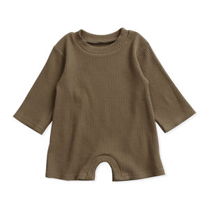 Ropa de Bebé al por Mayor, Ropa de Algodón Acanalado para Bebés y Niños Pequeños, Mono de Manga Larga para Niños, Pelele de Primavera para Bebés - Product Image 2