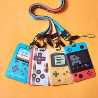 Porte-badge innovant avec design d'interface de jeu, en polyester écologique, et lanières personnalisées avec logo