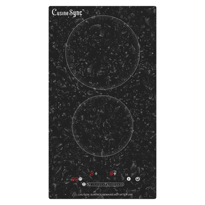 Table de cuisson vitrocéramique électrique Cusine Sync 2 brûleurs 3000W avec commande tactile, encastrable, surface lisse, usage domestique - Product Image 1