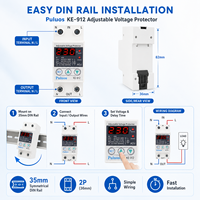 Dispositif de protection contre les surtensions Puluos KE-912 110V 220V, protection contre les surtensions et les sous-tensions avec reconnexion automatique