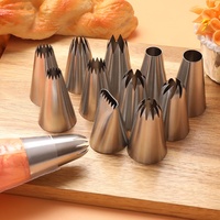 Edelstahl Spritztüllen-Set Kuchen-Creme-Dekorationsdüsen Backwerkzeug für Kuchendekoration