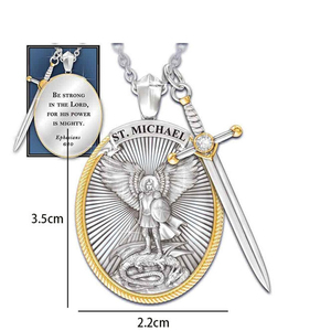 HX0071 collar retro de moda para hombre con escudo ovalado, colgante de espada de escudo de <span class=keywords><strong>caballero</strong></span>, colgante de aleación para hombre, collar de acero inoxidable - Product Image 4