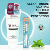 Nettoyage buccal réutilisable Brosse de nettoyage de revêtement de langue en silicone double face colorée Grattoir de nettoyage de langue en plastique