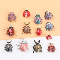 Broches Épingles en Métal Abeille et Scarabée avec Cristaux et Perles, Bijoux Insectes Mignons, Accessoires Rétro pour Femmes et Hommes, pour Ornement