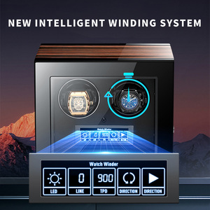 Boîte de rangement sécurisée pour montres automatiques M&Q Smart Fingerprint avec écran tactile LCD, 24 emplacements pour montres automatiques, moteur silencieux en bois - Product Image 3