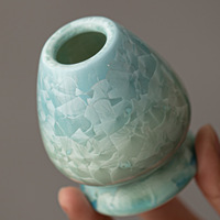 Ensemble bol à matcha en céramique motif fleur de glace et support pour chasen avec support pour fouet pour cérémonie du thé