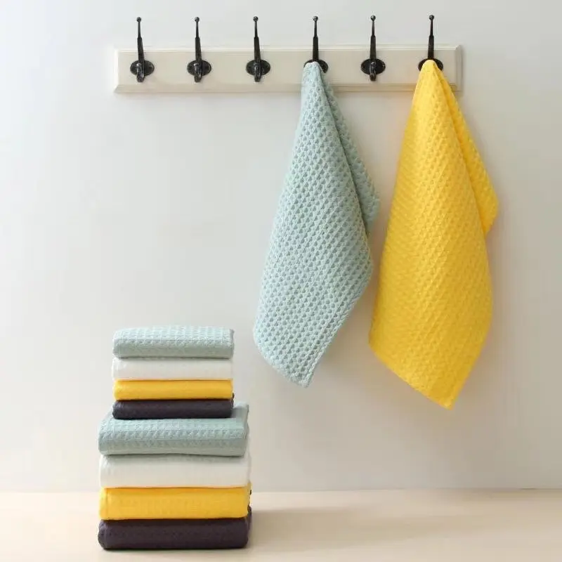 Rhombus Waffle design cotton hotel bath towel face towel blanket towel