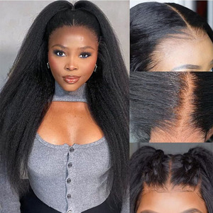 Hd Trong Suốt Ren Phía Trước 13*4 Đầy Đủ Ren Tóc Giả Lớp Biểu Bì Phù Hợp Yaki Kinky Tóc Giả Thẳng Tóc Ấn Độ Thô Tóc Tóc Giả Tóc Con Người Nhà Cung Cấp - Product Image 2