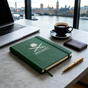 Agenda de Negocios Personalizada con Tapa Dura de Cuero PU, Logotipo en Lámina Dorada, Banda Elástica, Encuadernación Perfecta y Diseño en Relieve/Bajo Relieve - Product Image 1