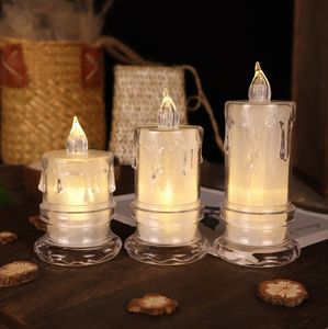 Acrylique Transparent Cristal Larmes Creative Festival Atmosphère Décoration LED <span class=keywords><strong>Petite</strong></span> <span class=keywords><strong>Bougie</strong></span> Électronique Thé Cire Lampe - Product Image 5