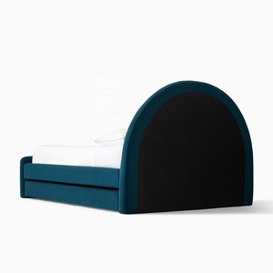 Meubles <span class=keywords><strong>de</strong></span> chambre à coucher Offre Spéciale le <span class=keywords><strong>type</strong></span> exquis et simple lit rembourré arqué lit double <span class=keywords><strong>de</strong></span> couleur personnalisée avec des rouleaux - Product Image 5