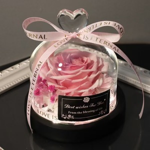 Cœur de rose éternelle multicolore sous cloche en verre pour Noël, décoration de bureau, de chambre et de maison, cadeau d'entreprise, récompense pour le personnel - Product Image 6