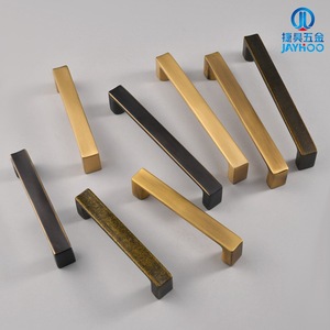 JAYHOO Poignées de meuble en laiton, forme barre, finition brossée, design minimaliste pour portes de placards et tiroirs de cuisine - Product Image 1