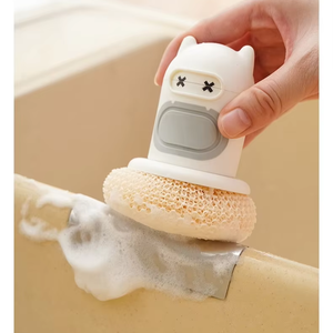 Brosse de cuisine à pression en forme de dessin animé, réutilisable pour nettoyer les taches, outils de nettoyage en gros - Product Image 5