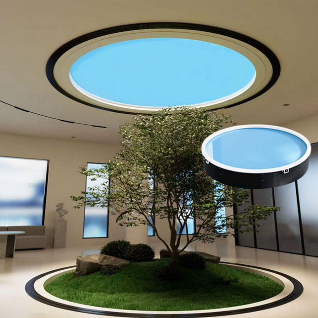 Circular Ceiling Artificial Sun Roof Window Skylight Round Sunlight 150W-300W Indoor Tuya LED Blue Sky Ceiling Panel Light