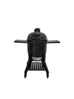 Barbecue Kamado moderne en céramique noir brillant 22 pouces, version Pro MK22Pro, certifié AGA, forme d'œuf, utilisation intérieure/extérieure, pliable