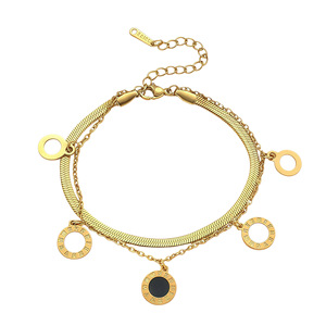 Bracciale in Acciaio Inossidabile Antiossidante per Donna, Gioiello <span class=keywords><strong>di</strong></span> Lusso Minimalista Coreano Placcato <span class=keywords><strong>Oro</strong></span> - Product Image 5