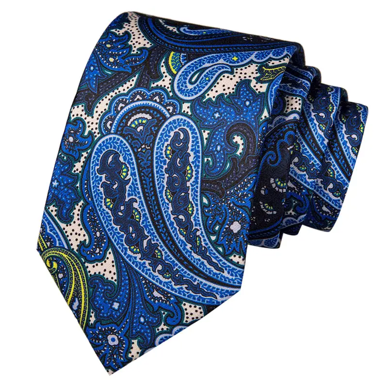 OEM toptan özel Logo kravat el yapımı 100% ipek klasik Paisley bağları