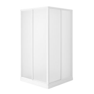 Box Doccia Angolare 80x80 Cm Altezza 185 Cm Porta Scorrevole Centrale Reversibile con Maniglia - Product Image 1