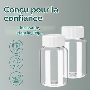 Bouteilles de capsules vides en plastique PET de qualité pharmaceutique, rondes, pour pilules de vitamines, avec bouchon à vis - Product Image 3