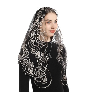 <span class=keywords><strong>Voile</strong></span> de cérémonie catholique en dentelle espagnole brodée, motif croix <span class=keywords><strong>triangulaire</strong></span>, <span class=keywords><strong>voile</strong></span> de cérémonie en dentelle - Product Image 2