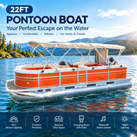 Bateau ponton en aluminium de 22 pieds de long, haut de gamme, avec vestiaire privé pour les loisirs en famille et les croisières.