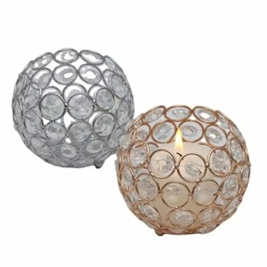 Gold Crystal Decorative <b>Tealight</b> Candle <b>Holder</b> Bling Decor Votive Candle <b>Holders</b> - Product Image 2
