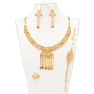 Grosir perhiasan thailand dubai set perhiasan berlapis emas 18k jimat kalung untuk membuat perhiasan