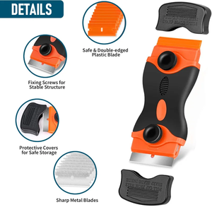 أداة تنظيف لإزالة الملصقات والشارات والطلاء أداة مكشطة شفرة حلاقة بلاستيكية قابلة للسحب - Product Image 2