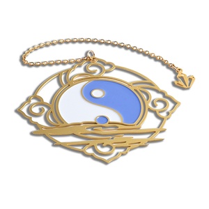 Marcapáginas de Metal con Logotipo Personalizado, Cuadrado, Hueco, con Símbolo Dorado y Colgante - Product Image 3