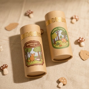 Tubes en papier recyclé personnalisés avec logos, adaptés à l'emballage de puzzles et d'artisanat, faciles à utiliser - Product Image 3