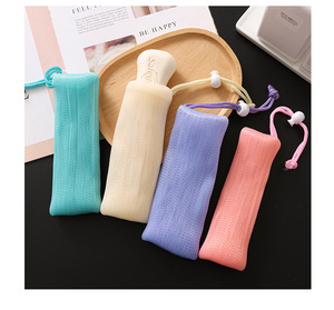 Épaissi PE moussant Net sac brosses de bain épurateurs de lavage du visage et savon Net Type de brosse éponges de stockage personnalisables - Product Image 4