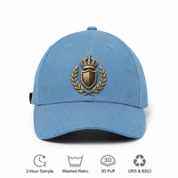 Casquette de sport 6 panneaux en coton Oxford 100% de haute qualité, réglable, avec logo brodé 3D, style britannique vintage, nautique, pour homme, motif pois et fruits
