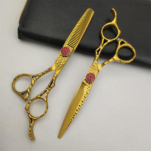 Golden Thinning Shears 6 Inch Stainless Steel <b>Hair</b> <b>Scissors</b> For Stylists Right Handed Flat Shears Beauty Tools - Product Image 5