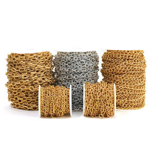 Hochwertiger Edelstahl 18 Karat vergoldet Chunky Chains Link Cross Chains für Halskette Armband Schmuck herstellung - Product Image 4