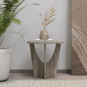 Modern Minimalist Round Marble Top Pedestal End <b>Table</b> for Living Room & <b>Office</b> Furniture RicoGlobal TA-2039A-SITR - Product Image 5