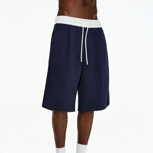 Manufacturer's Custom Embroidery Logo 100% Cotton Double <b>Layer</b> Gym Breathable Running Men's Bermuda Knitted Shorts - Product Image 5