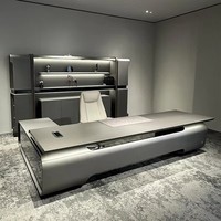 Escritorio Ejecutivo de Tecnología Moderna con Gabinete de Almacenamiento, Gestión de Cables, Escritorio de Lujo para Jefes, Escritorio Ejecutivo Premium para Gerentes