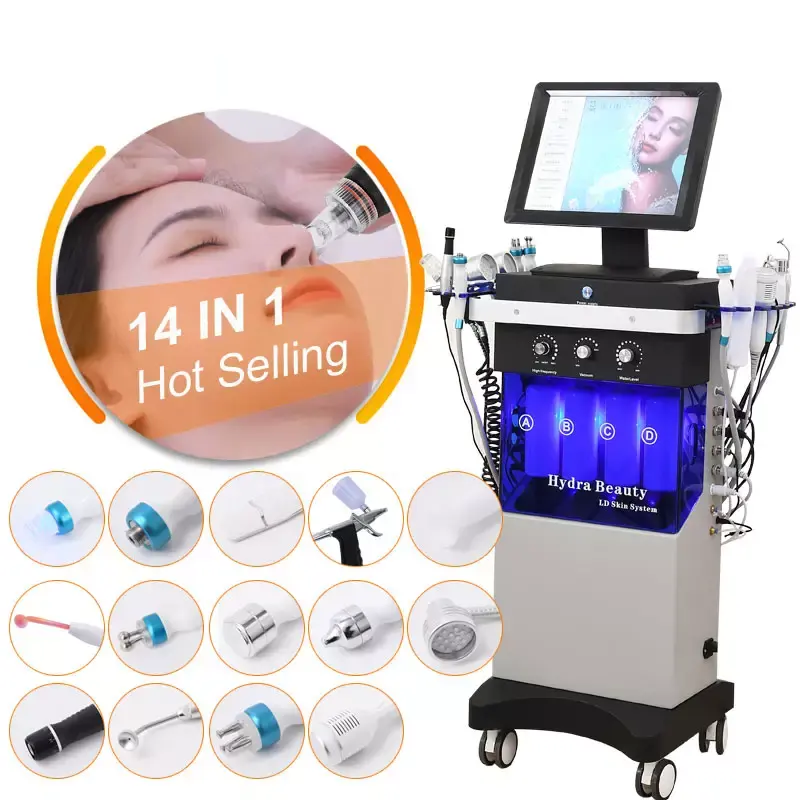 Korea 14 in1 Ästhetik Derma brasion Gesichts reinigung Hydro Gesichts handstück Schönheits klinik Maschine