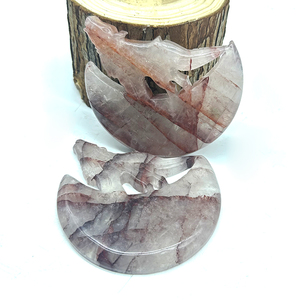 אבני חן טבעיות זאב אש קוורץ גילוף קריסטל מלאכת יד זאב ילל מתנה לקישוט הבית - Product Image 5